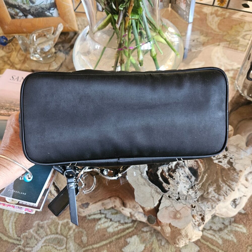 Coach Hampton Black Satin Hobo Handbag - Picture 6 of 12